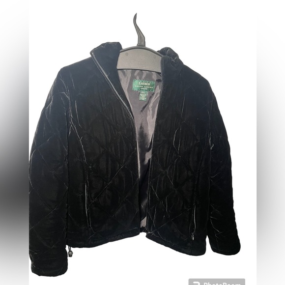 Lauren by Ralph Lauren Quilted Silk Velvet Jacket Petite small - Picture 1 of 5